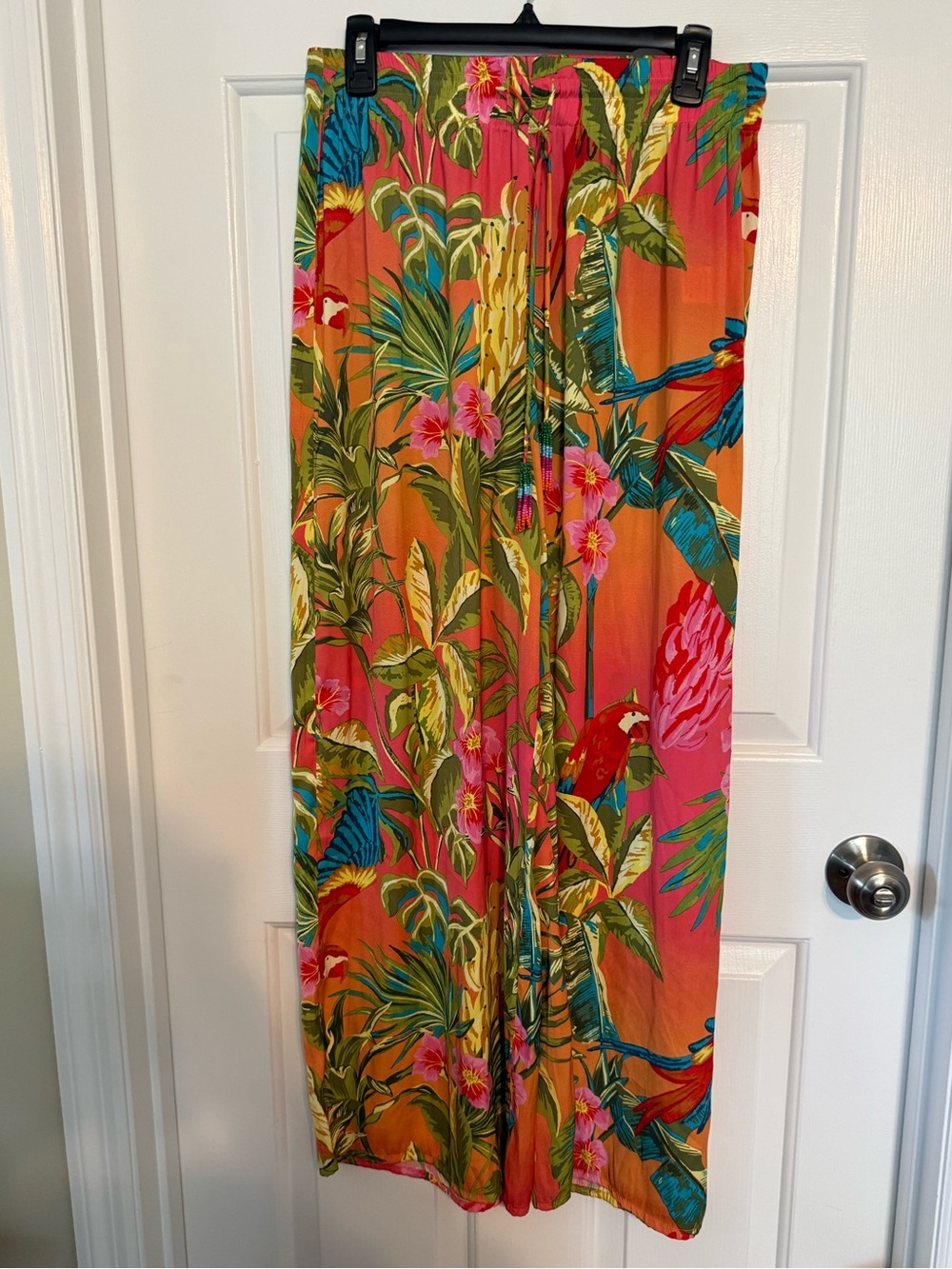 NWT Rachel Roy Tropical Macaw Palm Wide Leg Pants M